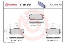 Sada brzdových platničiek kotúčovej brzdy BREMBO P 10 004