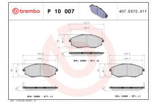 Sada brzdových platničiek kotúčovej brzdy BREMBO P 10 007