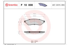 Sada brzdových platničiek kotúčovej brzdy BREMBO P 10 008