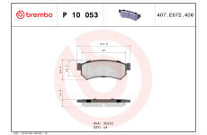 Sada brzdových platničiek kotúčovej brzdy BREMBO P 10 053