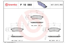 Sada brzdových destiček, kotoučová brzda BREMBO P 10 060