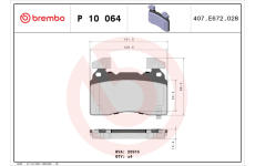 Sada brzdových platničiek kotúčovej brzdy BREMBO P 10 064