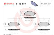 Sada brzdových platničiek kotúčovej brzdy BREMBO P 10 070