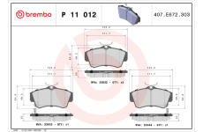 Sada brzdových destiček, kotoučová brzda BREMBO P 11 012