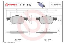 Sada brzdových platničiek kotúčovej brzdy BREMBO P 11 013