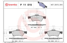 Sada brzdových platničiek kotúčovej brzdy BREMBO P 11 015