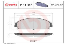 Sada brzdových platničiek kotúčovej brzdy BREMBO P 11 017