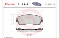 Sada brzdových platničiek kotúčovej brzdy BREMBO P 11 019