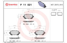 Sada brzdových platničiek kotúčovej brzdy BREMBO P 11 021