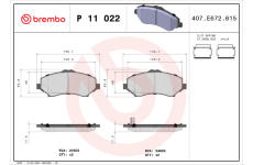 Sada brzdových destiček, kotoučová brzda BREMBO P 11 022