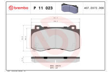 Sada brzdových destiček, kotoučová brzda BREMBO P 11 023