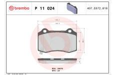 Sada brzdových platničiek kotúčovej brzdy BREMBO P 11 024