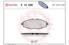 Sada brzdových platničiek kotúčovej brzdy BREMBO P 15 006