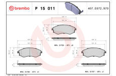 Sada brzdových destiček, kotoučová brzda BREMBO P 15 011