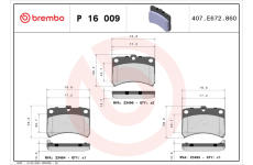 Sada brzdových destiček, kotoučová brzda BREMBO P 16 009