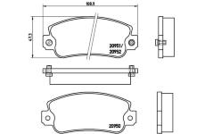 Sada brzdových destiček, kotoučová brzda BREMBO P 23 013