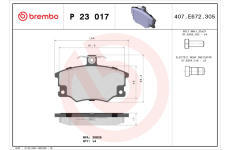 Sada brzdových platničiek kotúčovej brzdy BREMBO P 23 017