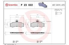 Sada brzdových platničiek kotúčovej brzdy BREMBO P 23 022