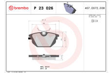 Sada brzdových destiček, kotoučová brzda BREMBO P 23 026