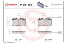 Sada brzdových destiček, kotoučová brzda BREMBO P 23 052