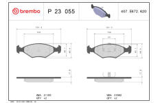 Sada brzdových platničiek kotúčovej brzdy BREMBO P 23 055