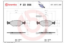 Sada brzdových platničiek kotúčovej brzdy BREMBO P 23 056