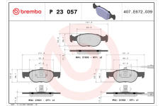 Sada brzdových destiček, kotoučová brzda BREMBO P 23 057