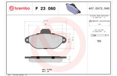 Sada brzdových platničiek kotúčovej brzdy BREMBO P 23 060