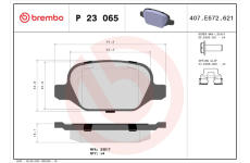 Sada brzdových platničiek kotúčovej brzdy BREMBO P 23 065