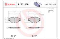 Sada brzdových destiček, kotoučová brzda BREMBO P 23 066