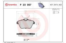 Sada brzdových destiček, kotoučová brzda BREMBO P 23 067