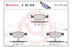 Sada brzdových destiček, kotoučová brzda BREMBO P 23 070