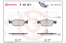 Sada brzdových platničiek kotúčovej brzdy BREMBO P 23 071