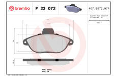 Sada brzdových destiček, kotoučová brzda BREMBO P 23 072