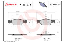 Sada brzdových destiček, kotoučová brzda BREMBO P 23 073