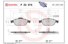 Sada brzdových platničiek kotúčovej brzdy BREMBO P 23 075