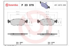 Sada brzdových platničiek kotúčovej brzdy BREMBO P 23 079