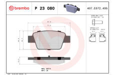 Sada brzdových platničiek kotúčovej brzdy BREMBO P 23 080