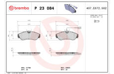 Sada brzdových platničiek kotúčovej brzdy BREMBO P 23 084