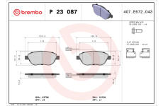 Sada brzdových platničiek kotúčovej brzdy BREMBO P 23 087