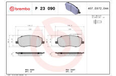 Sada brzdových platničiek kotúčovej brzdy BREMBO P 23 090