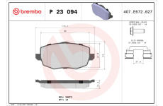 Sada brzdových platničiek kotúčovej brzdy BREMBO P 23 094