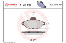 Sada brzdových destiček, kotoučová brzda BREMBO P 23 096