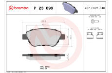 Sada brzdových platničiek kotúčovej brzdy BREMBO P 23 099