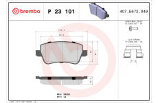 Sada brzdových platničiek kotúčovej brzdy BREMBO P 23 101