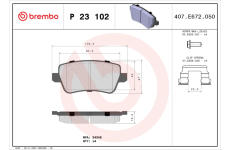 Sada brzdových destiček, kotoučová brzda BREMBO P 23 102