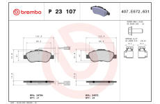 Sada brzdových platničiek kotúčovej brzdy BREMBO P 23 107