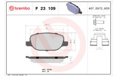 Sada brzdových platničiek kotúčovej brzdy BREMBO P 23 109