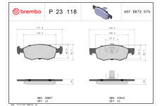 Sada brzdových platničiek kotúčovej brzdy BREMBO P 23 118