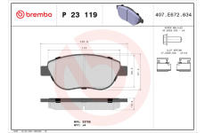 Sada brzdových destiček, kotoučová brzda BREMBO P 23 119